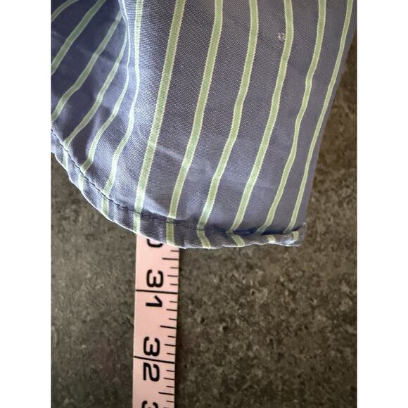 Abercrombie & Fitch Y2K Shirt Mens L Blue Stripe Button Down Preppy Moose Logo - Picture 9 of 12